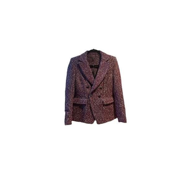 NWT RAG & BONE "Preston" Burgundy Tweed Boucle Double Breasted Blazer Jacket 2 - Picture 16 of 16